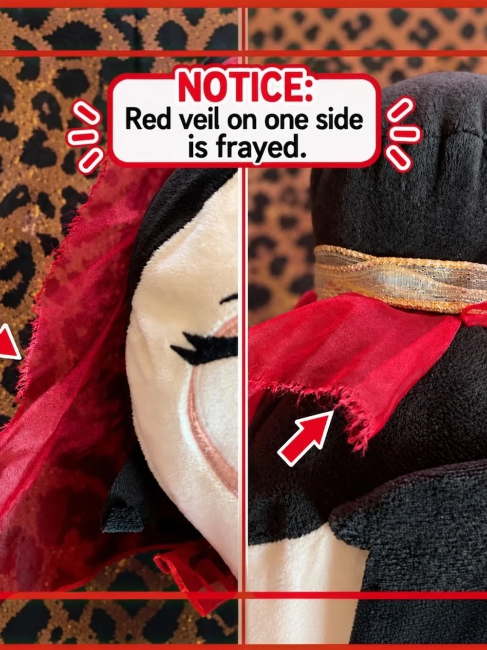 Beetlejuice Lydia Deetz Plush Dolls Set of 2 Funko Spirit Halloween Red Black